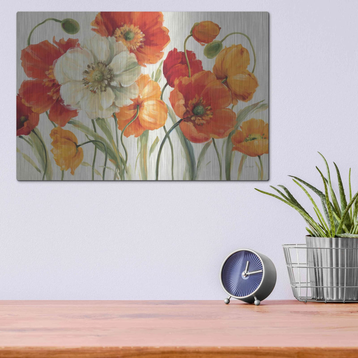 'Poppies Melody I' by Lisa Audit – Metal Wall Art, 16x12 room view