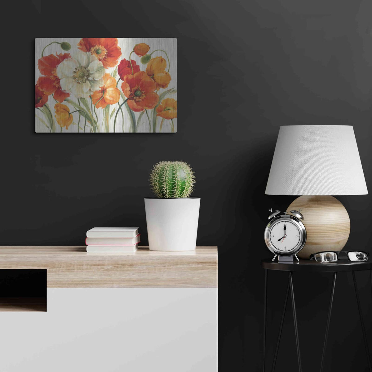 'Poppies Melody I' by Lisa Audit – Metal Wall Art, 24x16 room view