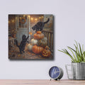 'Autumn Porch and Cats' by Veve – Metal Wall Art, 12x12 room view