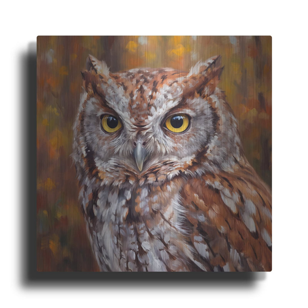 'Autumn Whisper Eastern Screech Owl' by Veve – Metal Wall Art