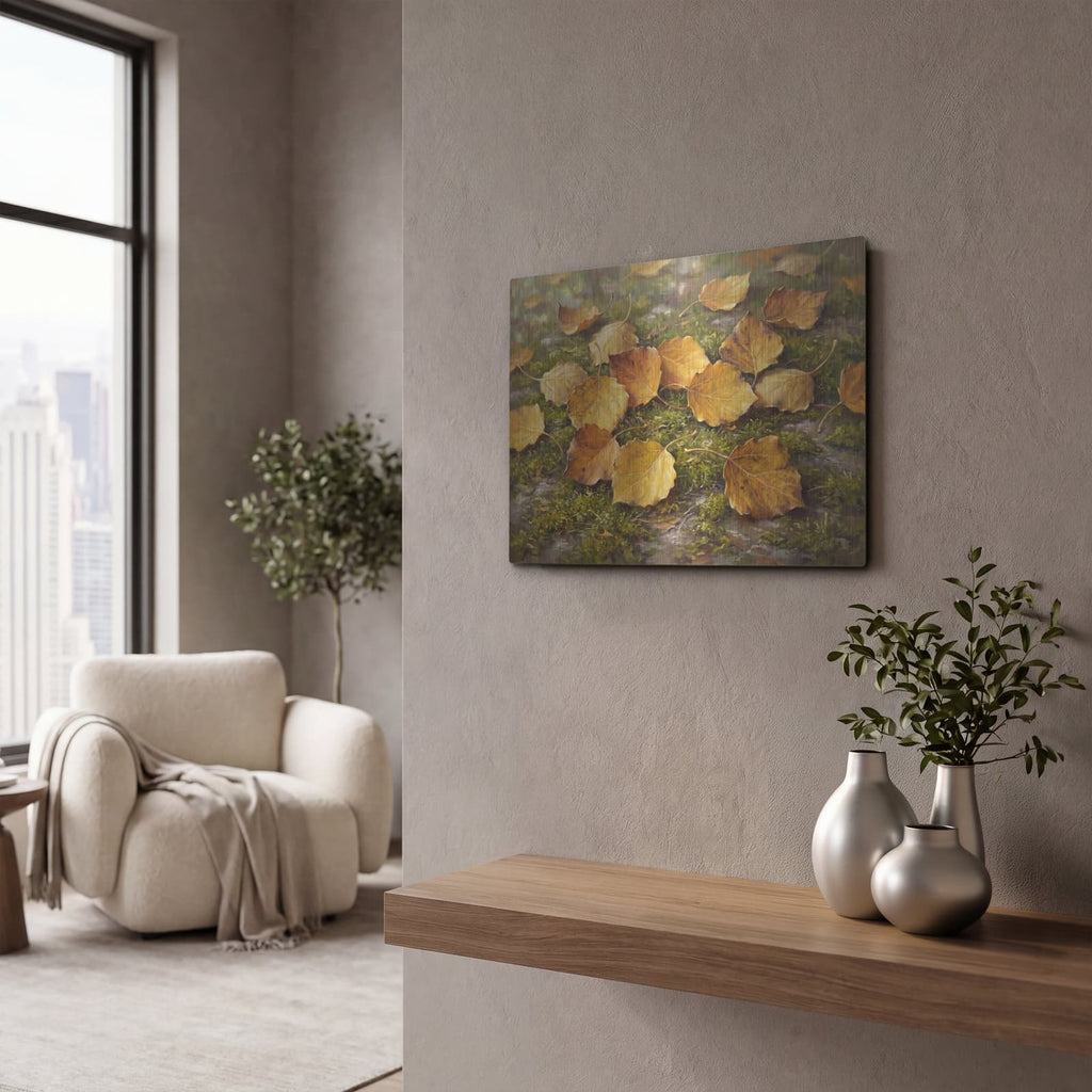 'Autumn’s Golden Touch' by Veve – Metal Wall Art, 16x12 room view