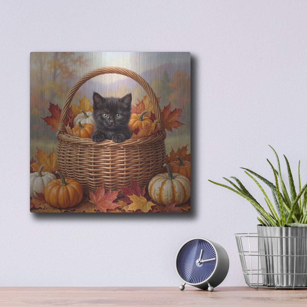 'Basket of Whiskers' by Veve – Metal Wall Art, 12x12 room view