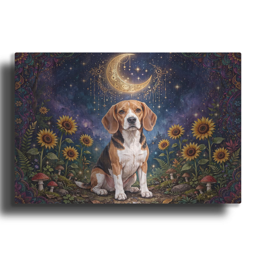 'Beagle in Celestial Garden' by Veve – Metal Wall Art