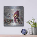 'Beagle Snowy Days' by Veve – Metal Wall Art, 12x12 room view