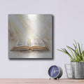 'Bible Golden Light' by Veve – Metal Wall Art, 12x12 room view