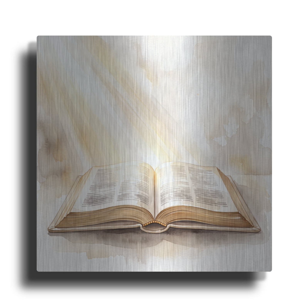 'Bible Golden Light' by Veve – Metal Wall Art