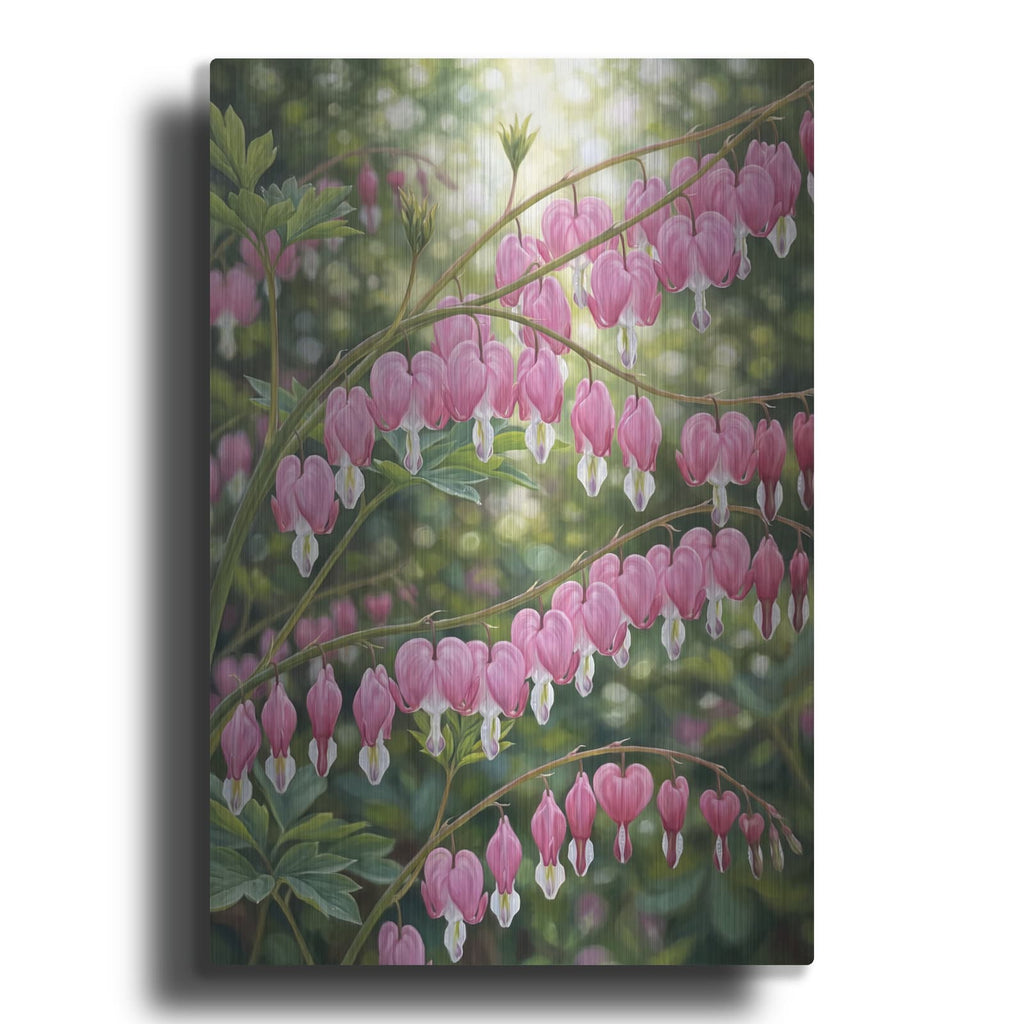 'Bleeding Heart Lace' by Veve – Metal Wall Art