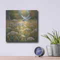 'Blue Dragonfly and Yarrow' by Veve – Metal Wall Art, 12x12 room view
