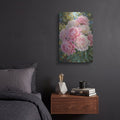 'Blushing Peony Cloud' by Veve – Metal Wall Art, 12x16 room view
