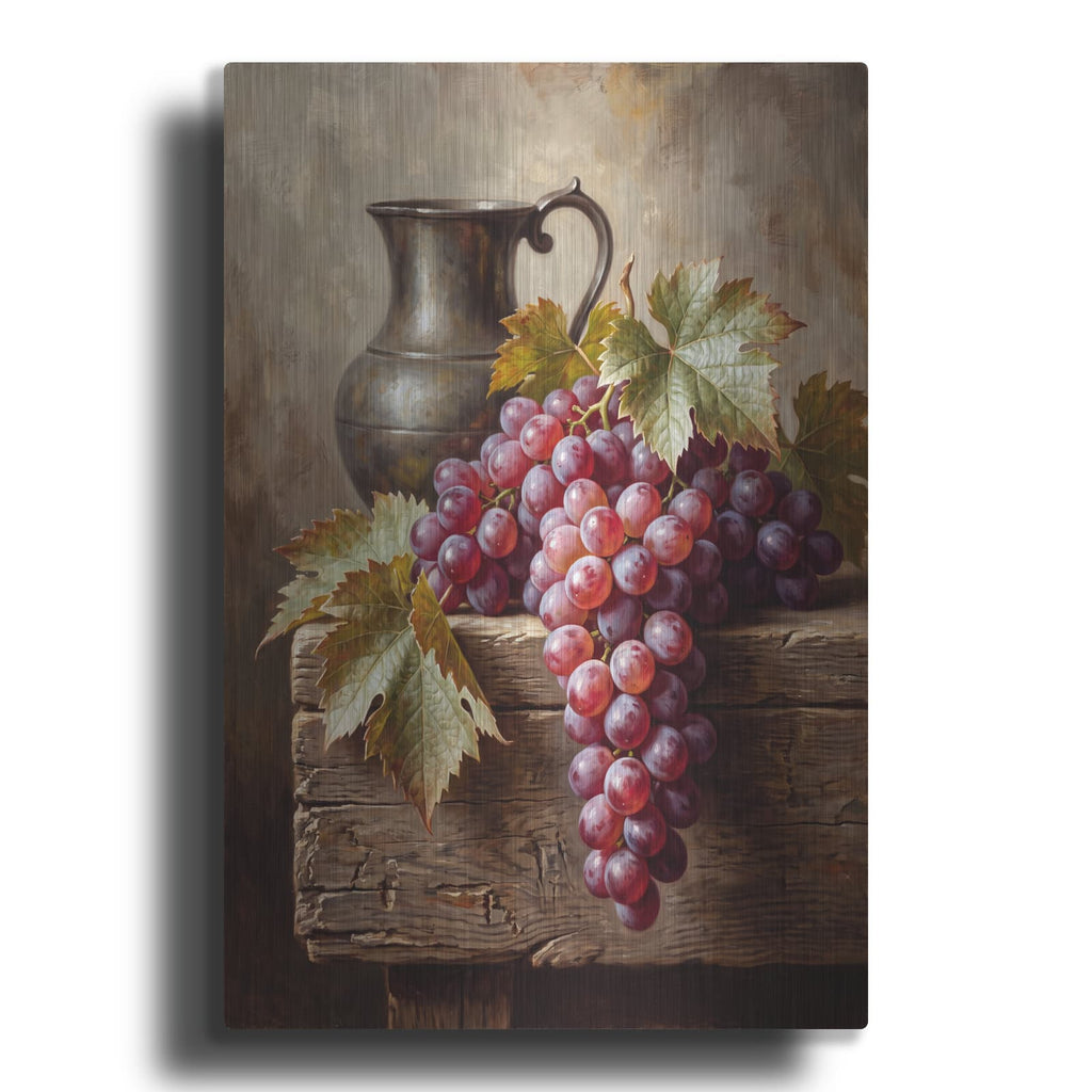 'Burgundy Harvest' by Veve – Metal Wall Art