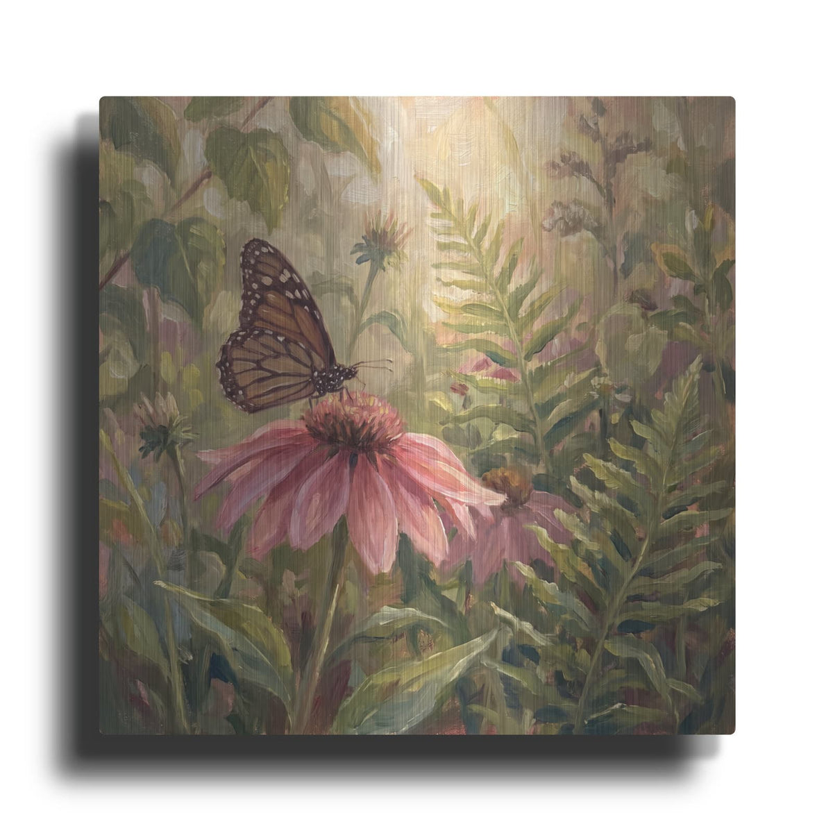 'Butterfly and Coneflower' by Veve – Metal Wall Art