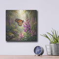 'Butterfly and Snapdragon' by Veve – Metal Wall Art, 12x12 room view