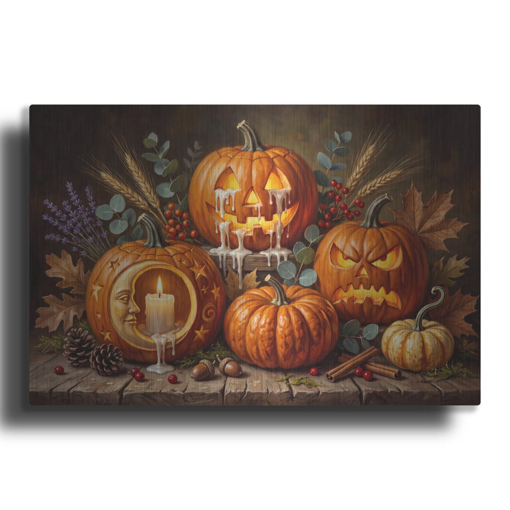 'Candlelit Carvings' by Veve – Metal Wall Art