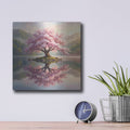 'Cherry Blossom Reflection' by Veve – Metal Wall Art, 12x12 room view