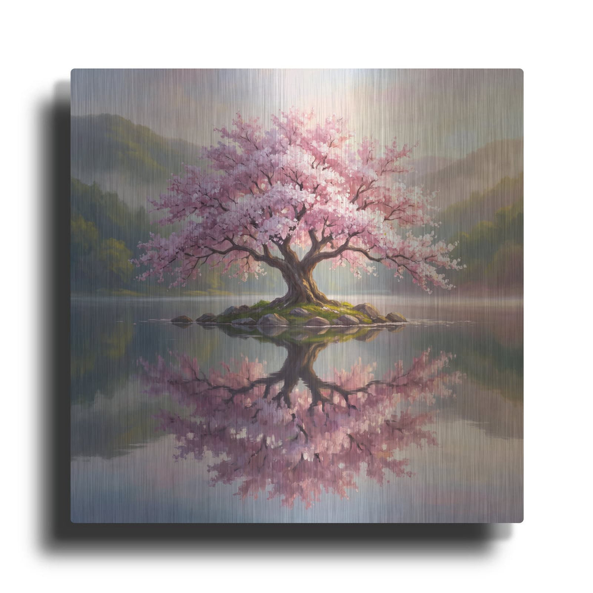 'Cherry Blossom Reflection' by Veve – Metal Wall Art