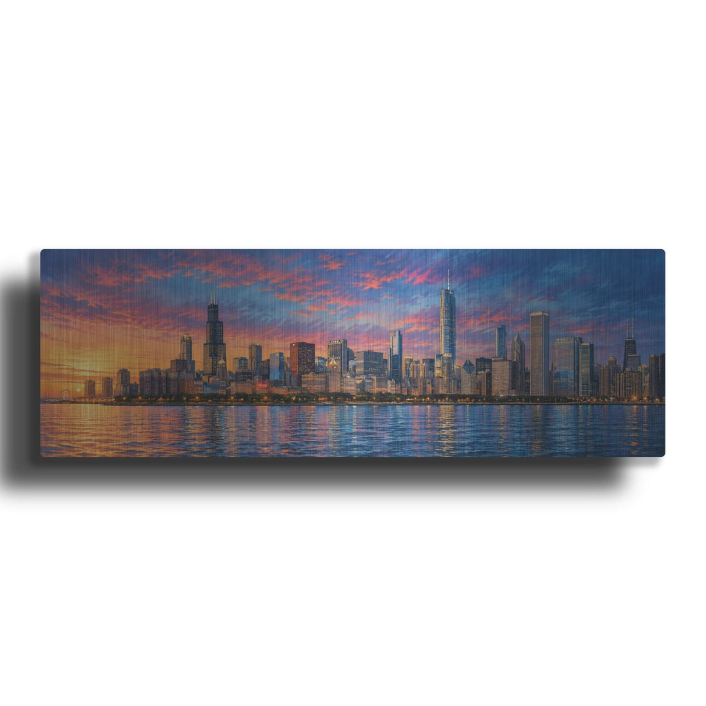 'Chicago Skyline' by Veve – Metal Wall Art