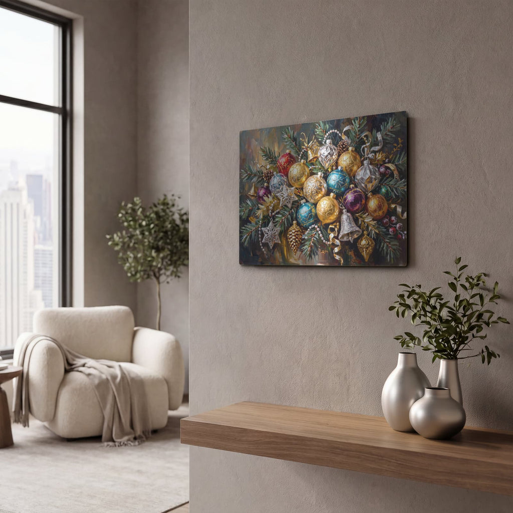 'Christmas Coming' by Veve – Metal Wall Art, 16x12 room view