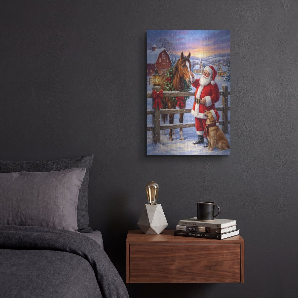'Christmas with Santa' by Veve – Metal Wall Art, 12x16 room view