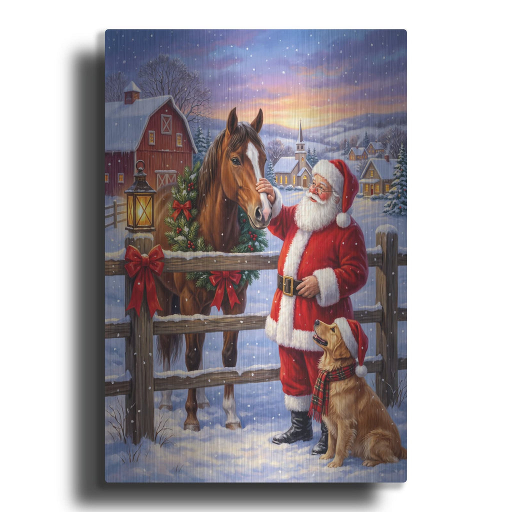 'Christmas with Santa' by Veve – Metal Wall Art