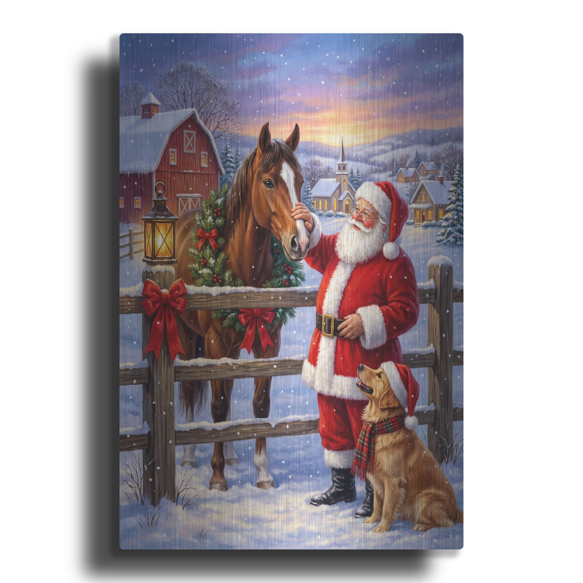 'Christmas with Santa' by Veve – Metal Wall Art