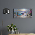 'Coastal Elegance – The Greek Island' by Veve – Metal Wall Art, 24x12 room view