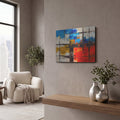 'Cobalt Flame' by Veve – Metal Wall Art, 16x12 room view