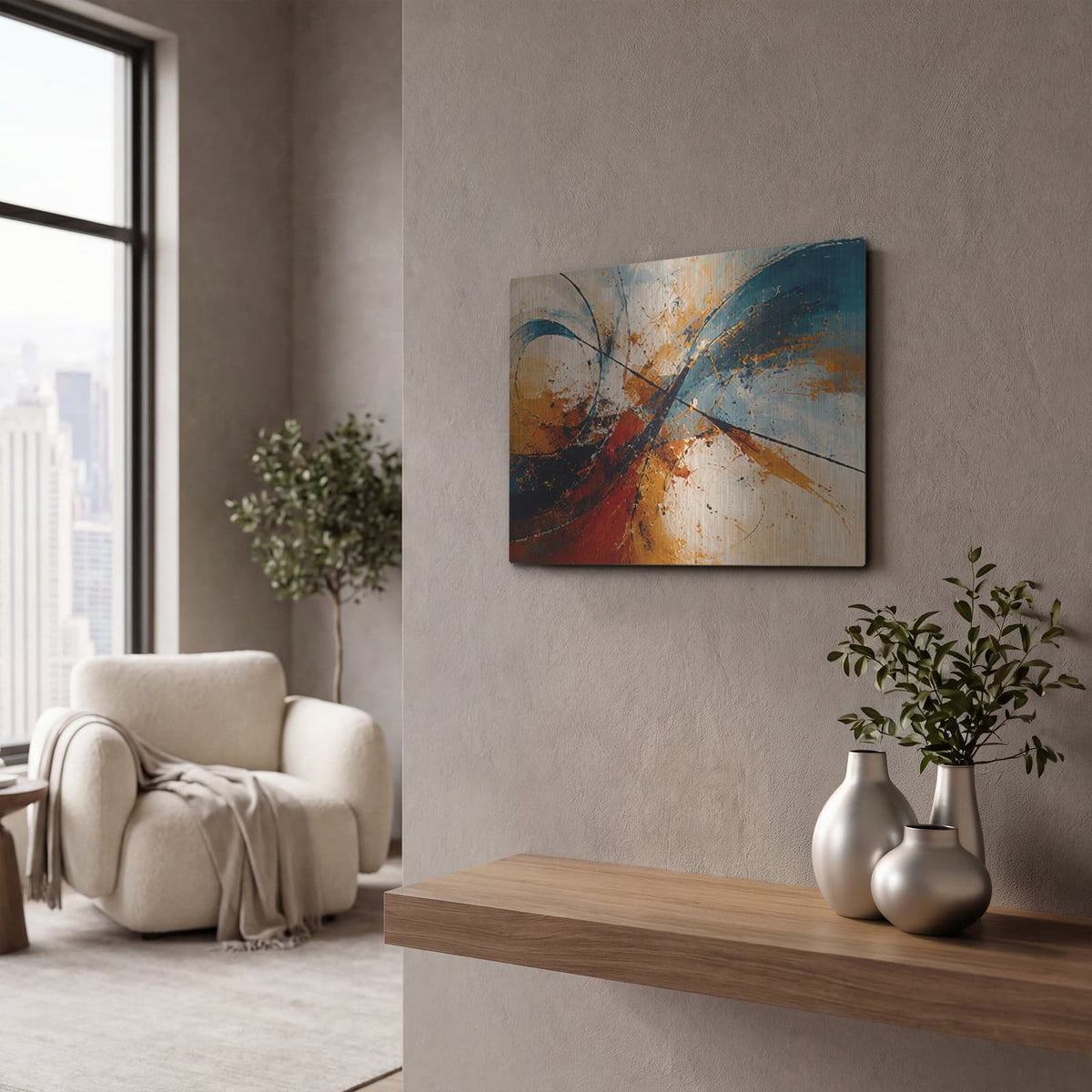 'Color Unbound' by Veve – Metal Wall Art, 16x12 room view