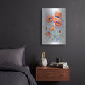 'Coral Poppy Drift' by Veve – Metal Wall Art, 12x16 room view