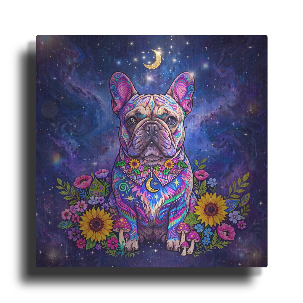 'Cosmic French Bulldog' by Veve – Metal Wall Art