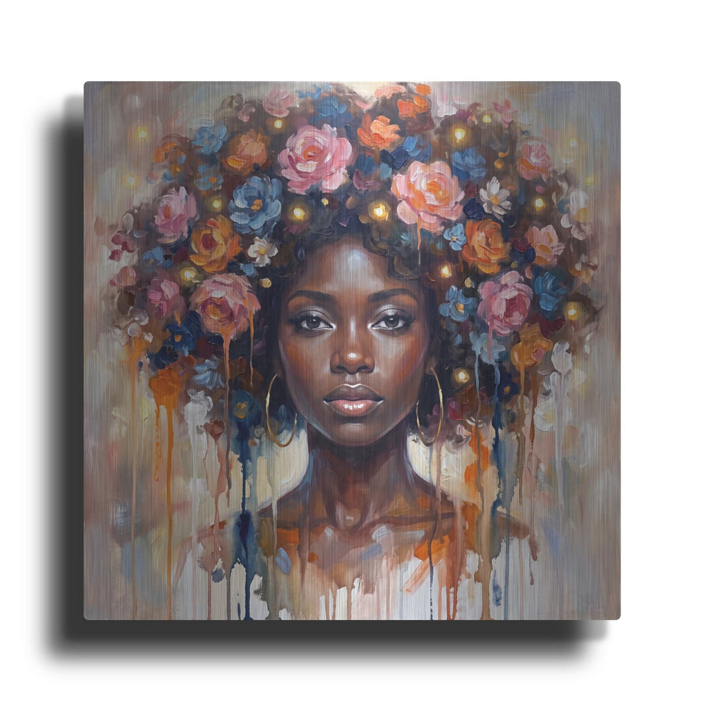 'Crowned Black Beauty II' by Veve – Metal Wall Art