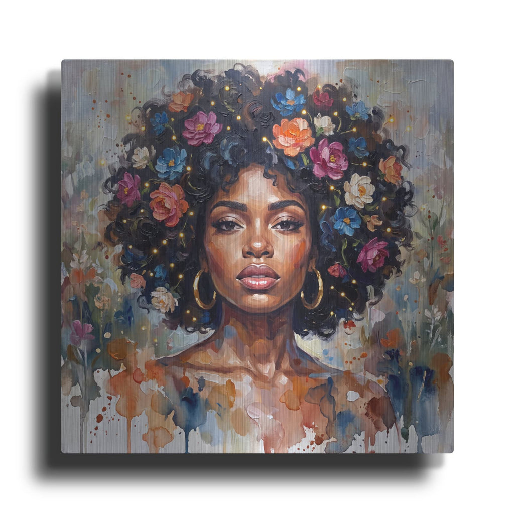 'Crowned Black Beauty III' by Veve – Metal Wall Art