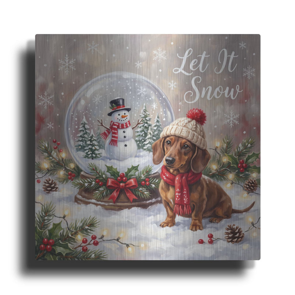 'Dachshund Let It Snow' by Veve – Metal Wall Art
