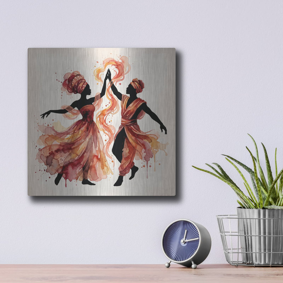 'Dance of the Heart' by Veve – Metal Wall Art, 12x12 room view