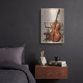 'Double Bass Serenade' by Veve – Metal Wall Art, 12x16 room view