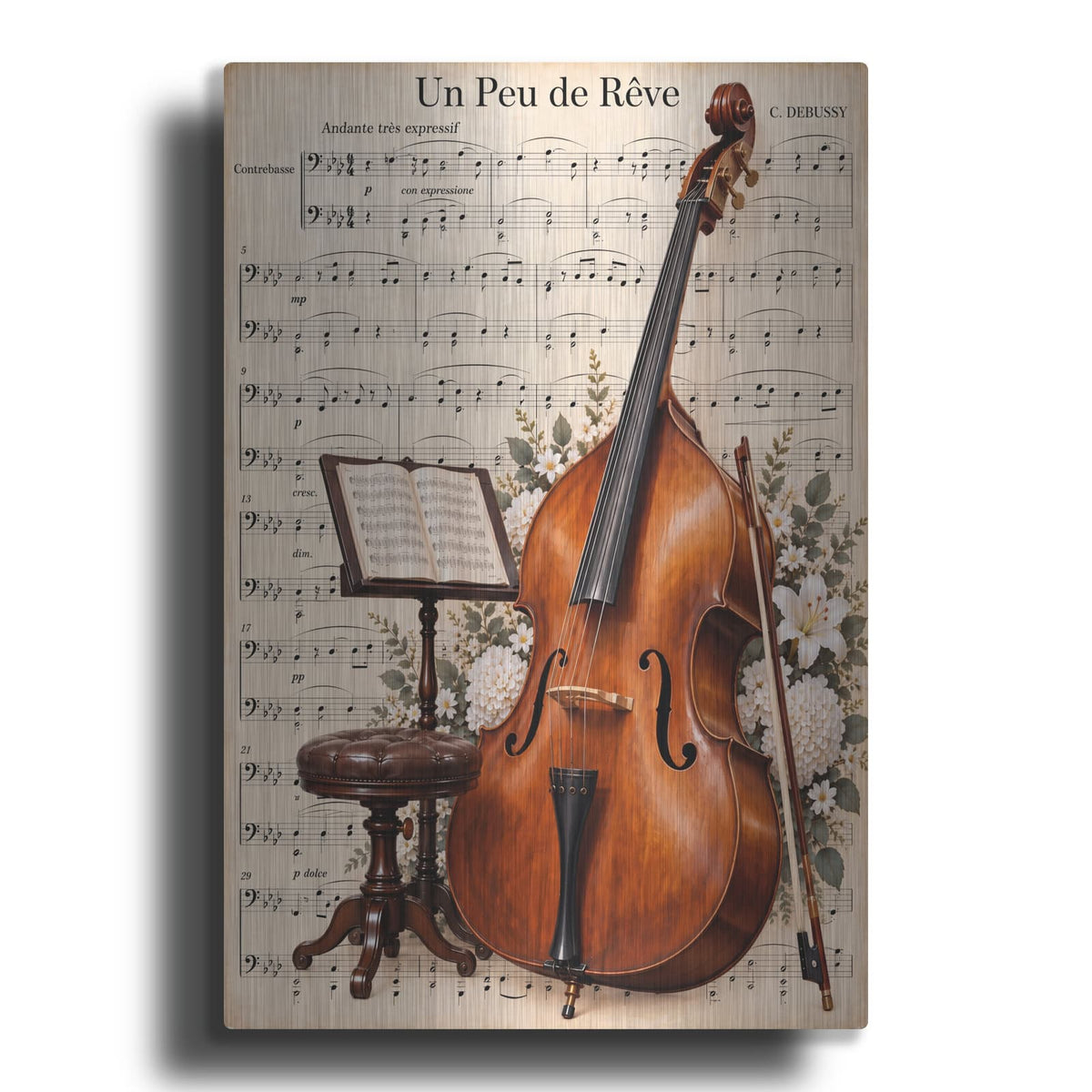 'Double Bass Serenade' by Veve – Metal Wall Art