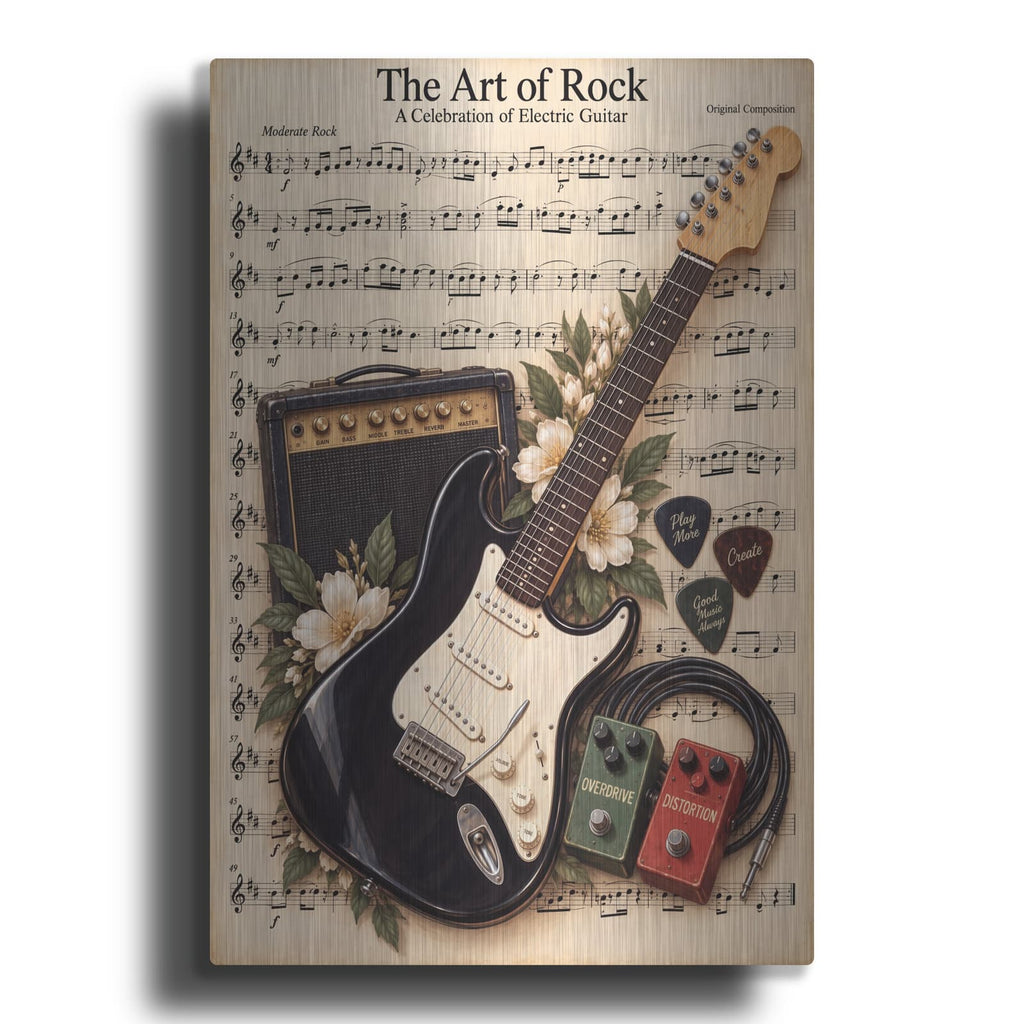 'Electric Guitar Harmony' by Veve – Metal Wall Art