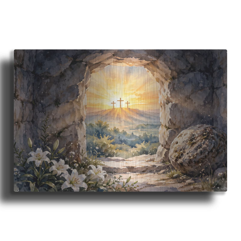 'Empty Tomb Sunrise' by Veve – Metal Wall Art