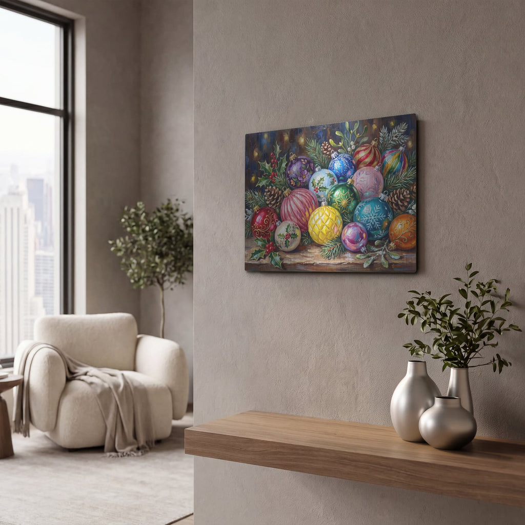 'Festive Christmas I' by Veve – Metal Wall Art, 16x12 room view