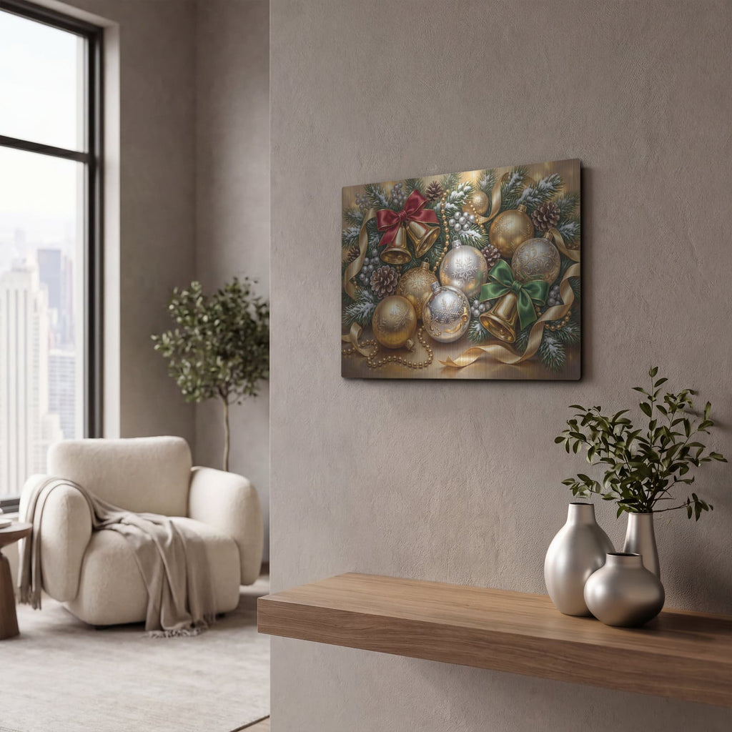 'Festive Christmas II' by Veve – Metal Wall Art, 16x12 room view