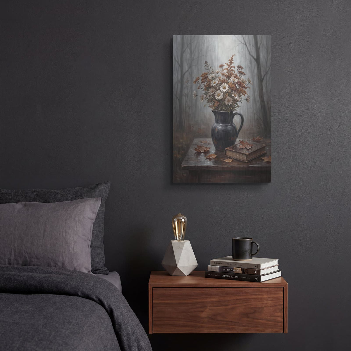 'Flowers in the Mist' by Veve – Metal Wall Art, 12x16 room view