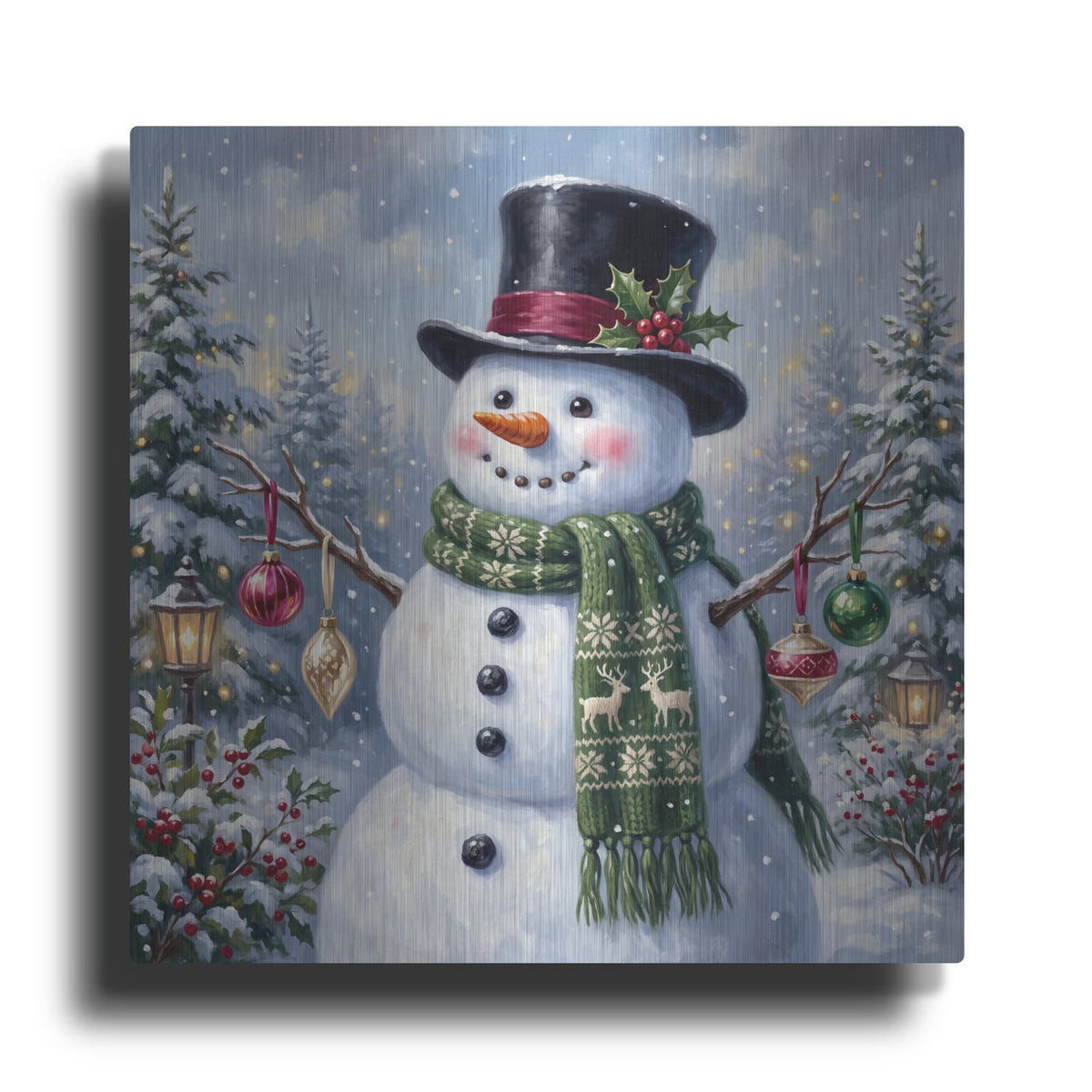 'Frosty's Christmas Magic' by Veve – Metal Wall Art