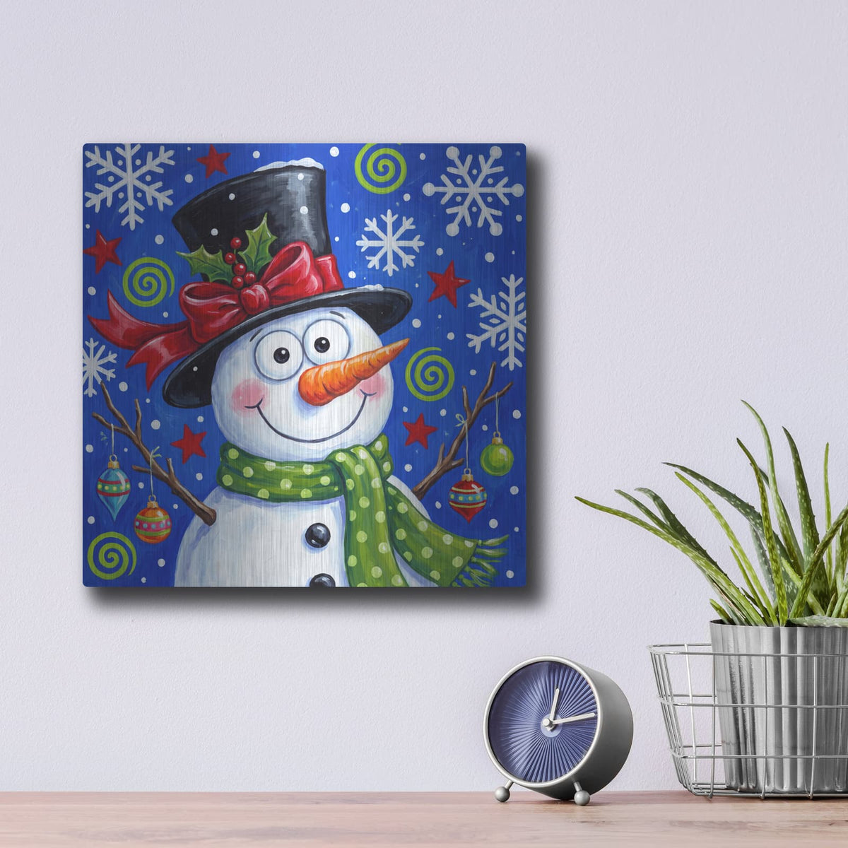 'Frosty's Top Hat' by Veve – Metal Wall Art, 12x12 room view