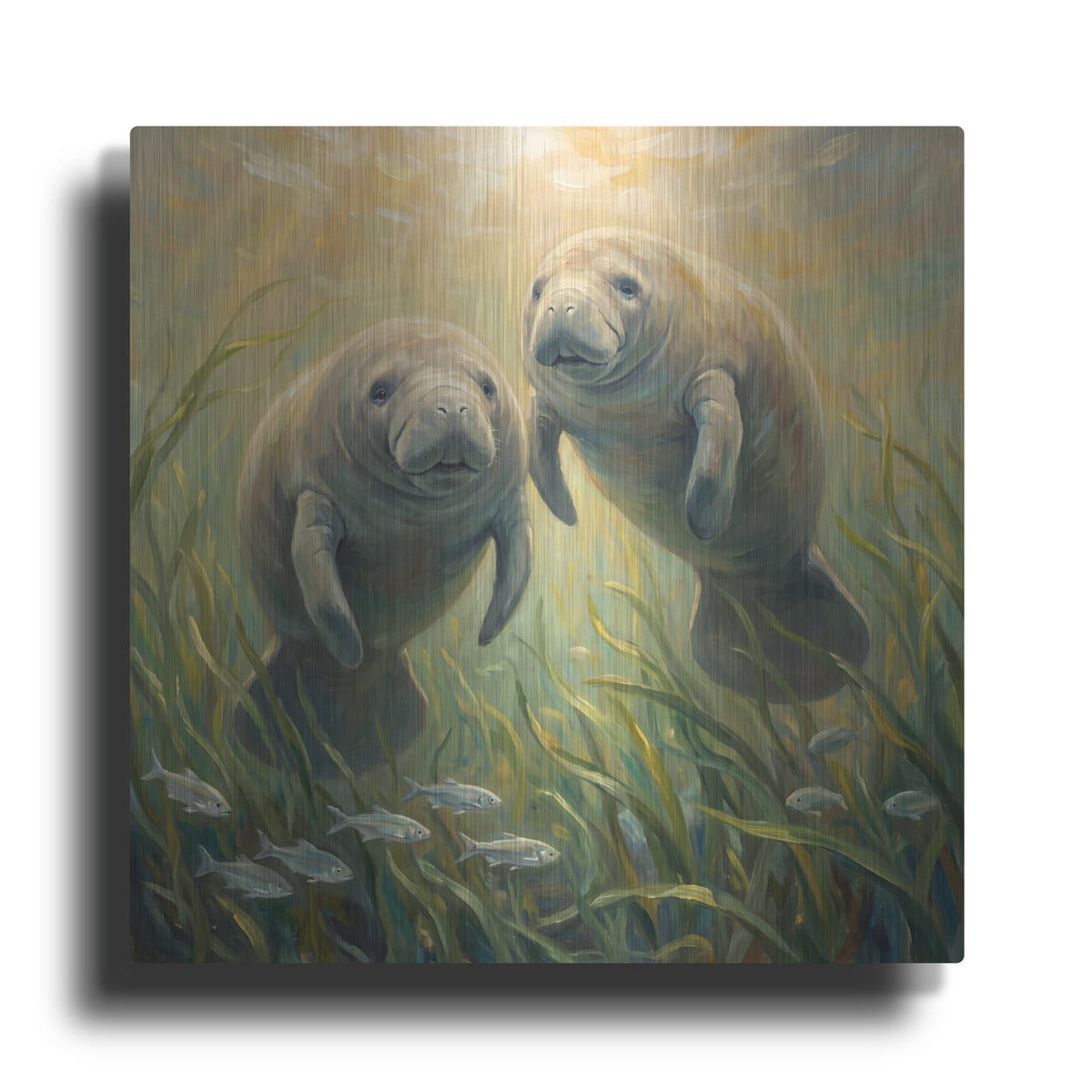 'Gentle Hearts in the Seagrass' by Veve – Metal Wall Art