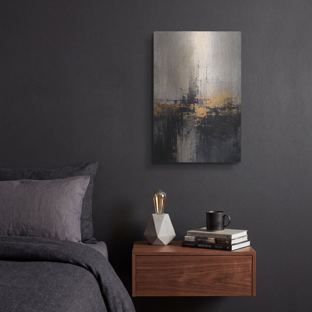 'Gilded Horizon' by Veve – Metal Wall Art, 12x16 room view