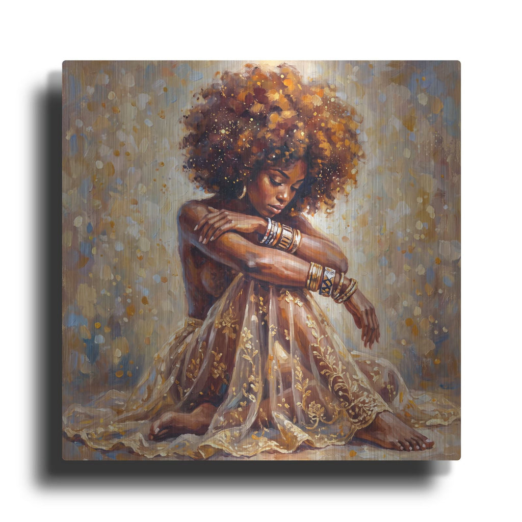 'Golden Afro Soul I' by Veve – Metal Wall Art