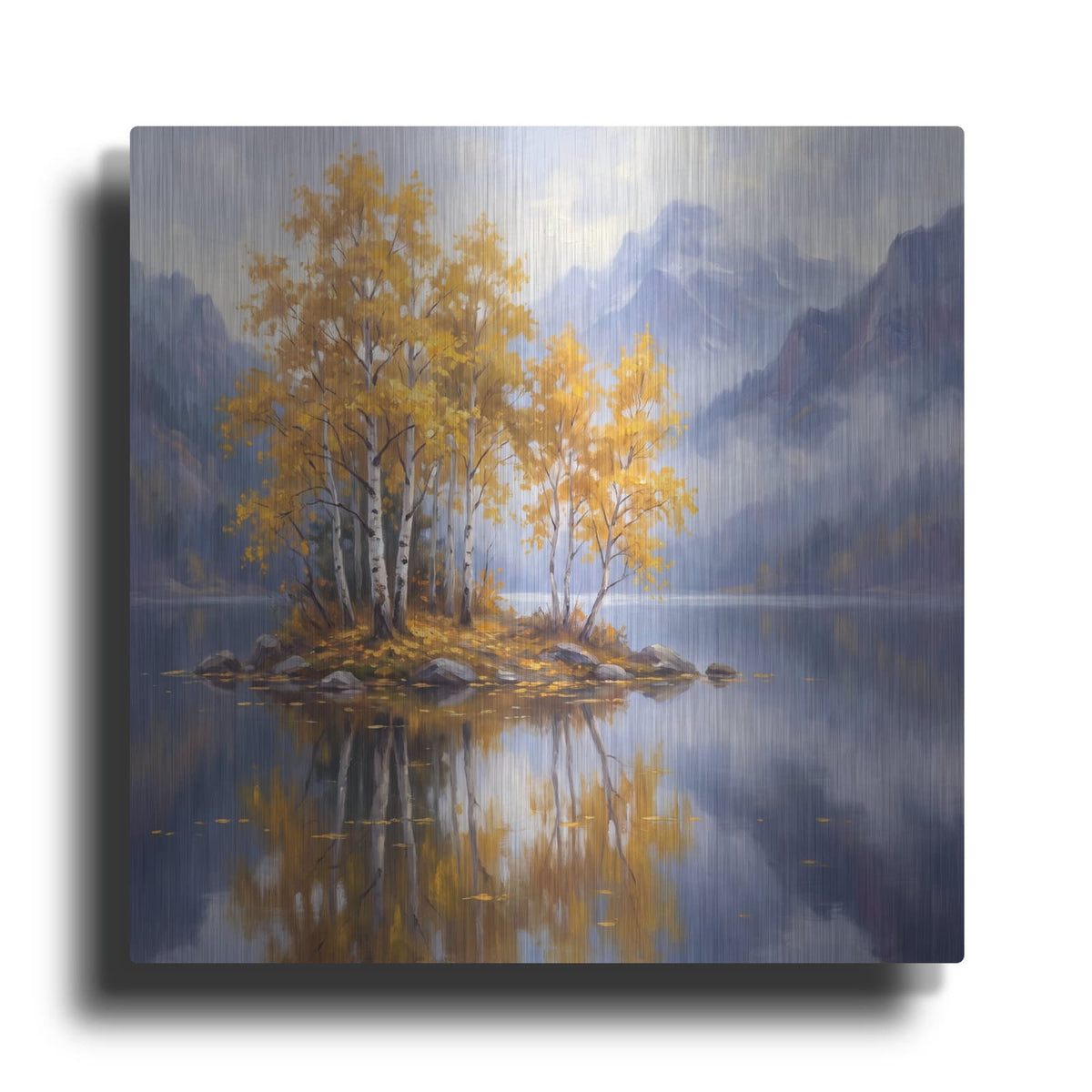 'Golden Birches' by Veve – Metal Wall Art