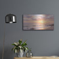 'Golden Horizon Sunset Over the Sea' by Veve – Metal Wall Art, 24x12 room view