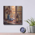 'Golden Hour at the Window' by Veve – Metal Wall Art, 12x12 room view