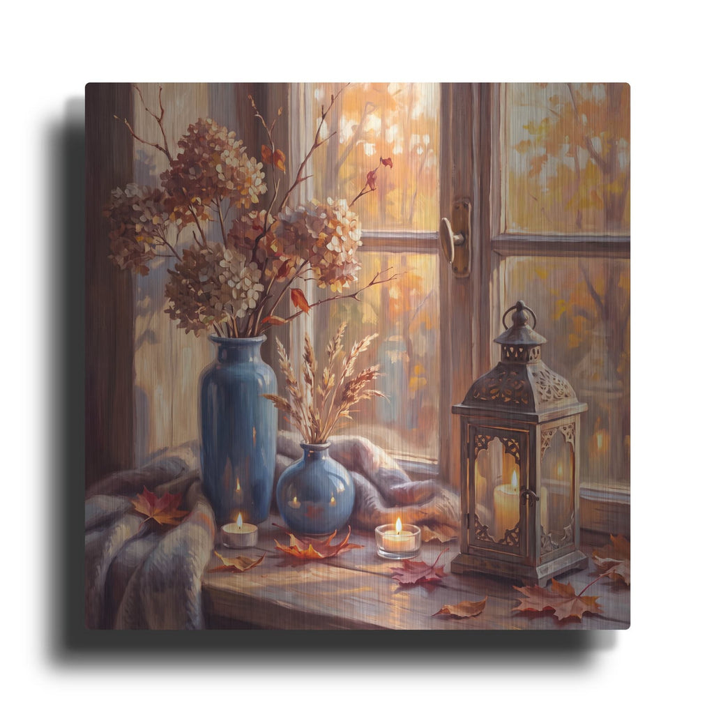 'Golden Hour at the Window' by Veve – Metal Wall Art