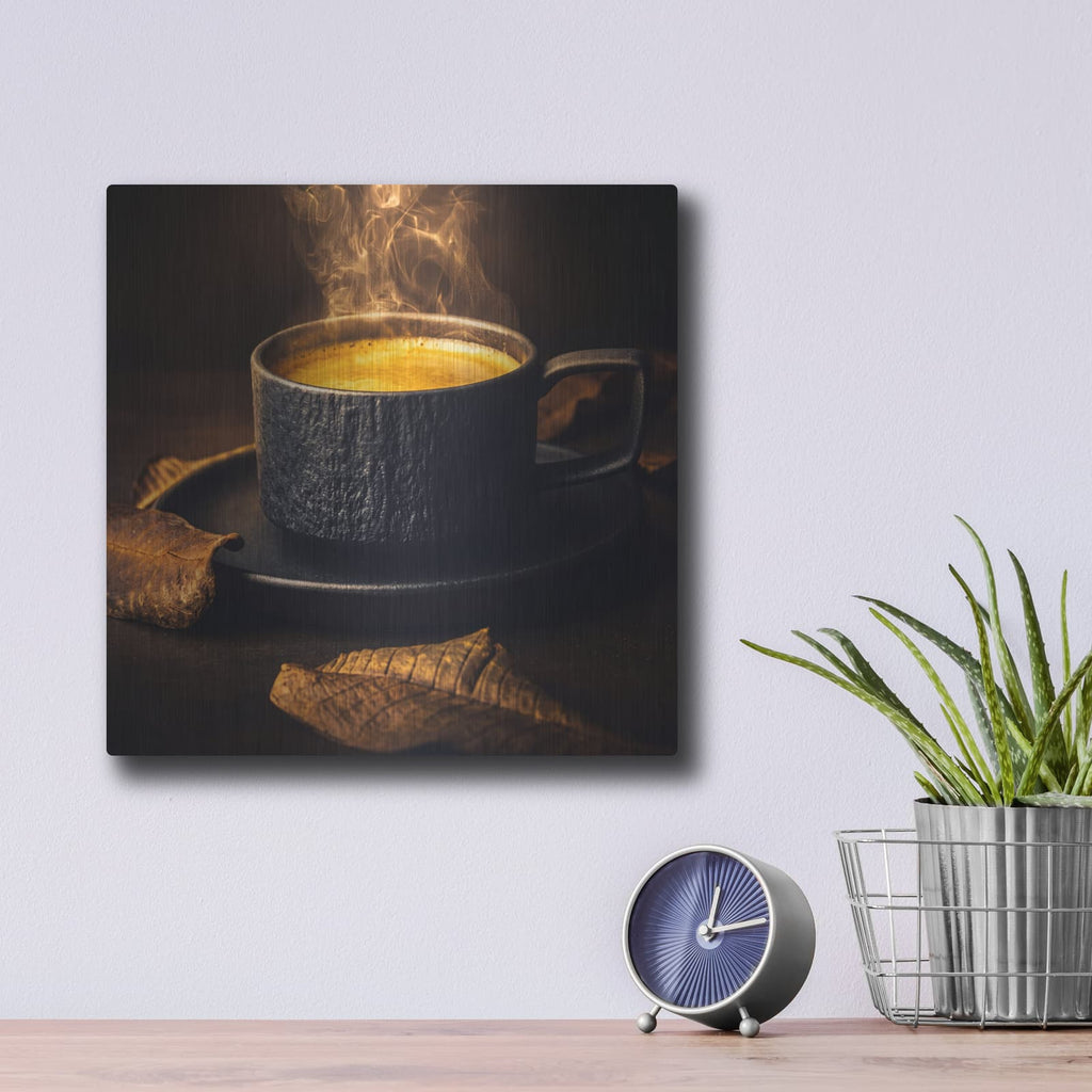 'Golden Hour Coffee' by Veve – Metal Wall Art, 12x12 room view